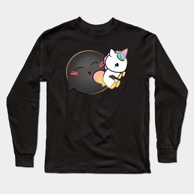 Bracchius the Demon and Sparkles the Plushie Unicorn Long Sleeve T-Shirt by Nia Quinn